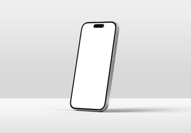 PARIS - Fransa - 29 Ekim 2025: Apple Iphone 17 gümüş rengi. 3B görüntüleme izole akıllı telefon beyaz model üzerinde duran gölge