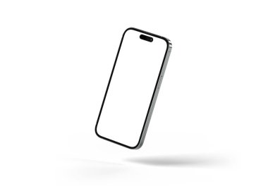 PARIS - Fransa - 29 Ekim 2025: Apple Iphone 17 gümüş rengi. 3B görüntüleme izole akıllı telefon beyaz model üzerinde yüzen gölge