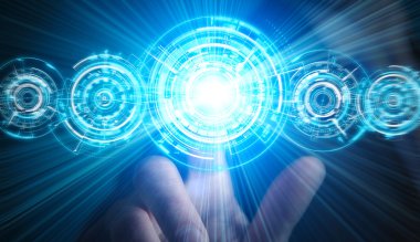 işadamı ofisinde dokunsal arabirimini kullanarak