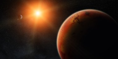 View of planet Mars clipart