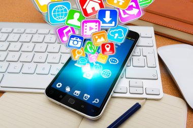 Modern cep telefonu ile kutsal kişilerin resmi