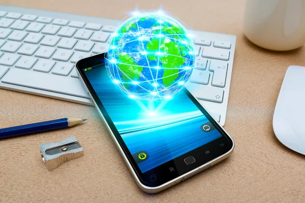 Siber dünya ile modern cep telefonu