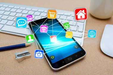 Modern cep telefonu ile kutsal kişilerin resmi