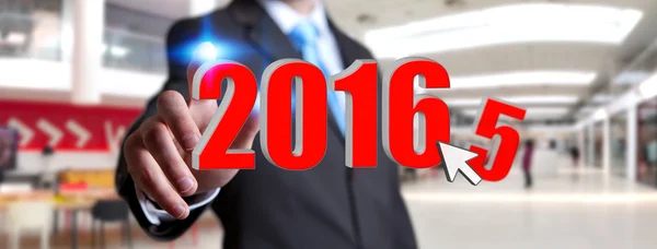 Mens vieren het nieuwe jaar 2016 — Stockfoto