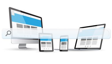 Boş web çubuğu ile modern cihazlar