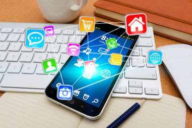 Modern cep telefonu ile kutsal kişilerin resmi