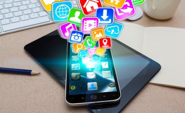 Modern cep telefonu ile kutsal kişilerin resmi