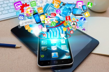 Modern cep telefonu ile kutsal kişilerin resmi