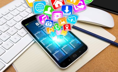 Modern cep telefonu ile kutsal kişilerin resmi