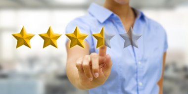 Genç kadın rating yıldız