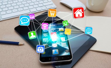 Modern cep telefonu ile kutsal kişilerin resmi