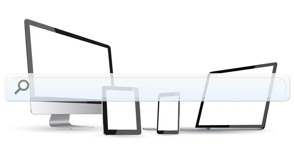 Dispositivos modernos com barra web vazia — Fotografia de Stock