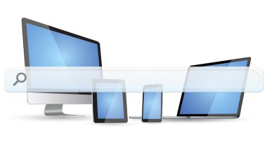 Boş web çubuğu ile modern cihazlar