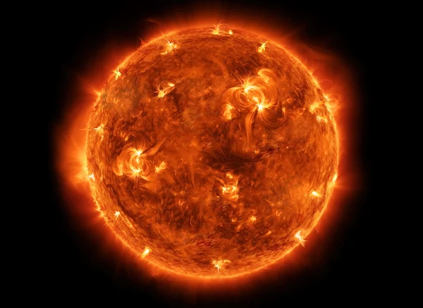 Мощное Солнце в космосе — стоковое фото