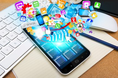 Modern cep telefonu ile kutsal kişilerin resmi