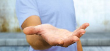 Office arka plan üzerinde genç adam