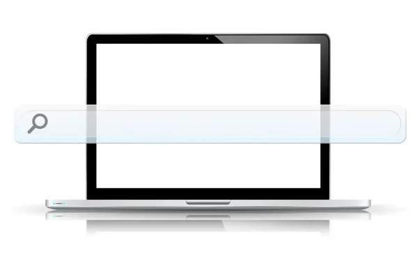 Computer portatile moderno con barra web vuota — Foto Stock