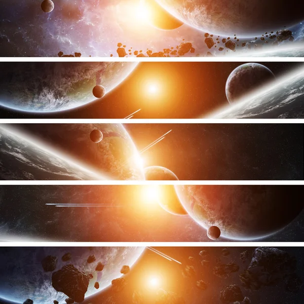 Lever de soleil sur la planète Terre dans l'espace — Photo