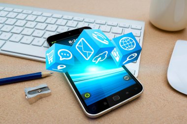 Modern cep telefonu ile kutsal kişilerin resmi