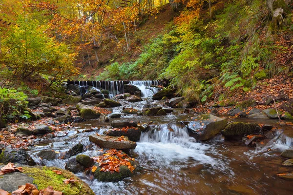 Beautiful Landscape Waterfall Autumn Forest — Stock Photo, Image