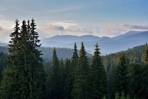 Bellissimo Paesaggio Montagna All Alba Luce Del Mattino Presto Giaceva — Foto Stock