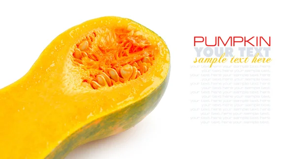 Cut orange Pumpkin on white background — Stock Photo, Image