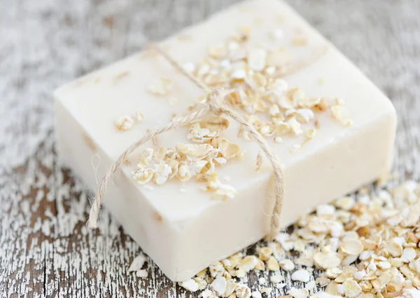 Oatmeal Soap handmade for a natural clean — Stock Photo, Image