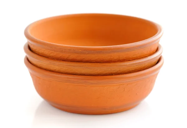 Ceramic bowls on white background — Stock Photo, Image