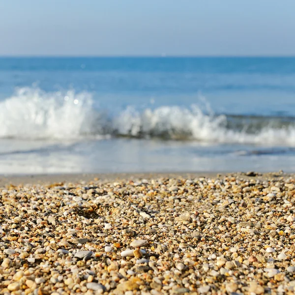 Pebble beach and sea summer — Stock Photo, Image