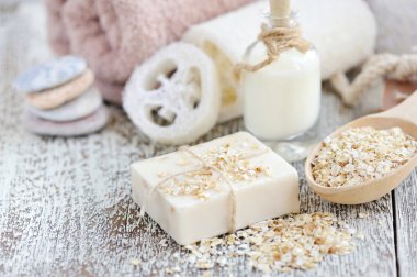 Yulaf ezmesi ve süt ile el yapımı Sabun