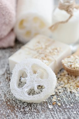 Loofah and soap oatmeal handmade for a Natural Clean