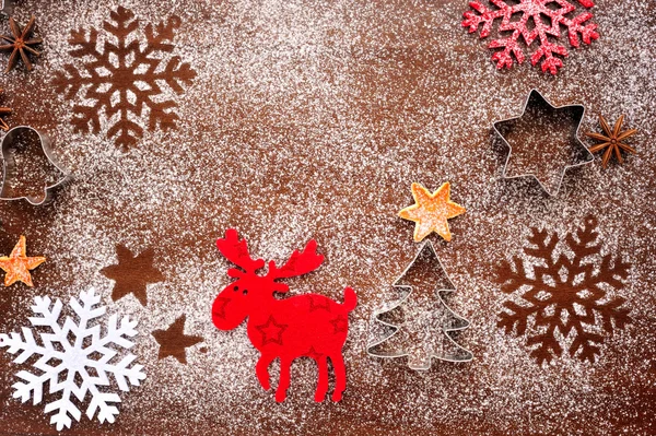 Creative winter time baking background. Christmas holidays concept — Stock Photo, Image