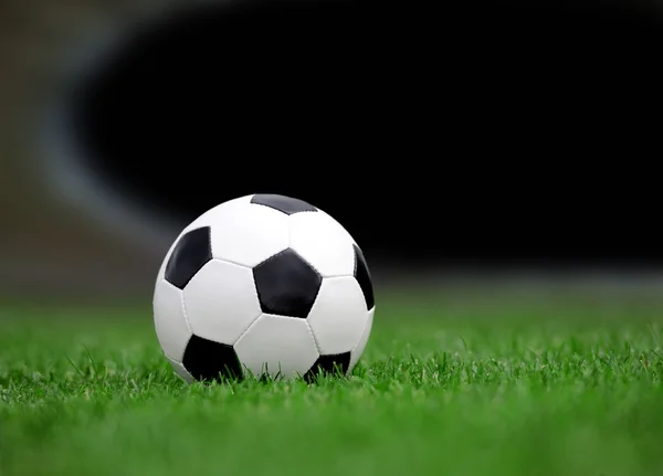 Pallone da calcio su erba verde — Foto Stock