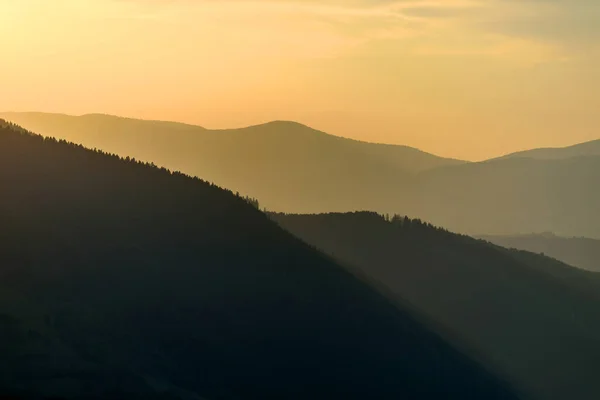 Majestic Sunset Mountains Landscape Sunny Beams — Stock Photo, Image