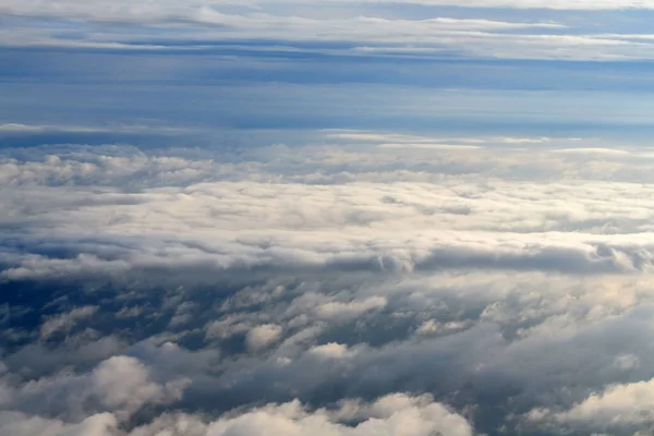 Paesaggio Dalla Cabina Pilotaggio Aereo Cielo Con Nuvole — Foto Stock