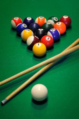 Glossy billiard balls set clipart