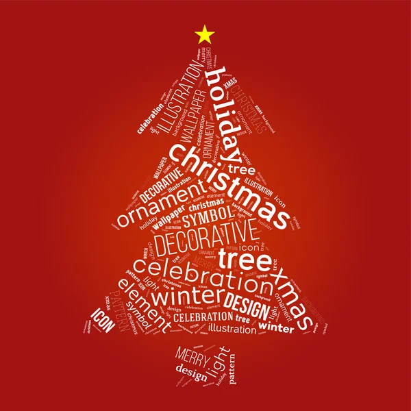 Weihnachtsbaum mit Worten — Stockfoto