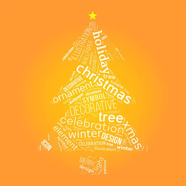 Weihnachtsbaum mit Worten — Stockfoto