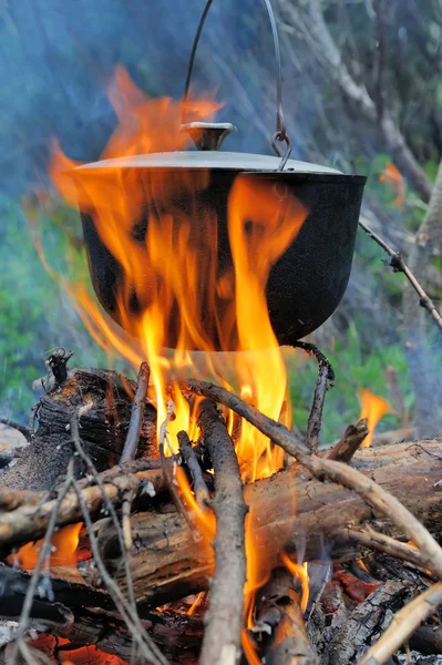 Főzés a természetben — Stock Fotó