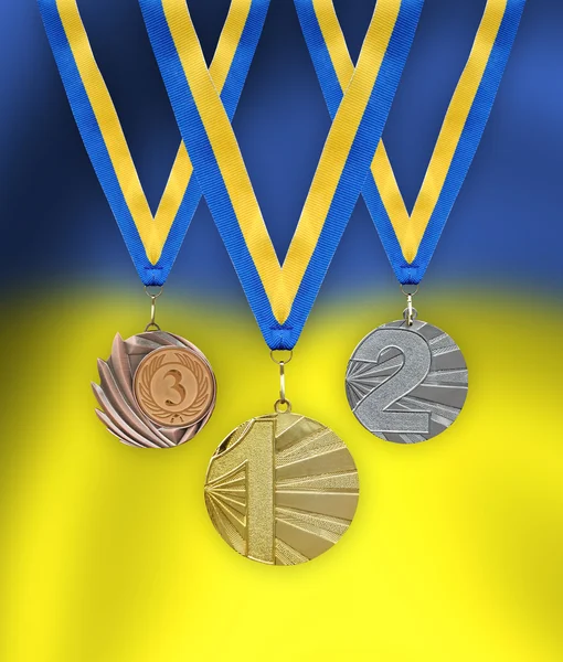 Medaglie d'oro, d'argento e di bronzo — Foto Stock