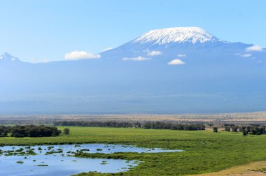 kilimanjaro Dağı tepesinde kar