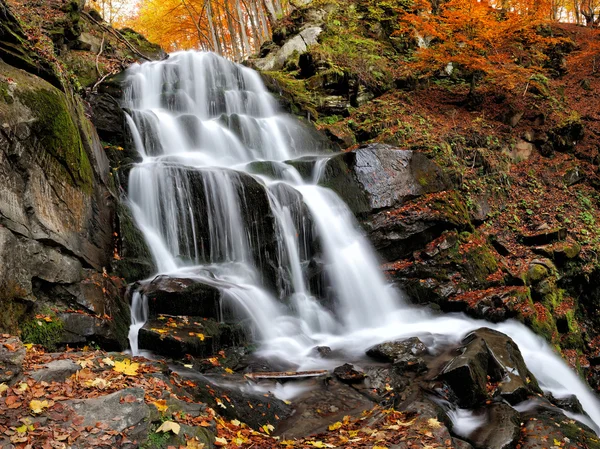 Río de montaña en el bosque de otoño — Foto de Stock