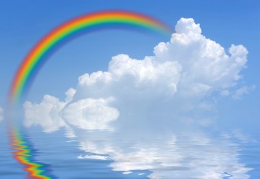 Rainboow ve mavi gökyüzü