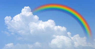 Rainboow ve mavi gökyüzü