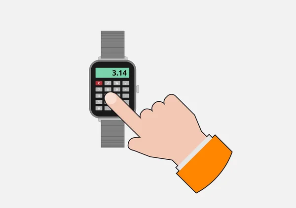 Smart Watch-klocka med räknaren ikonen — Stock vektor