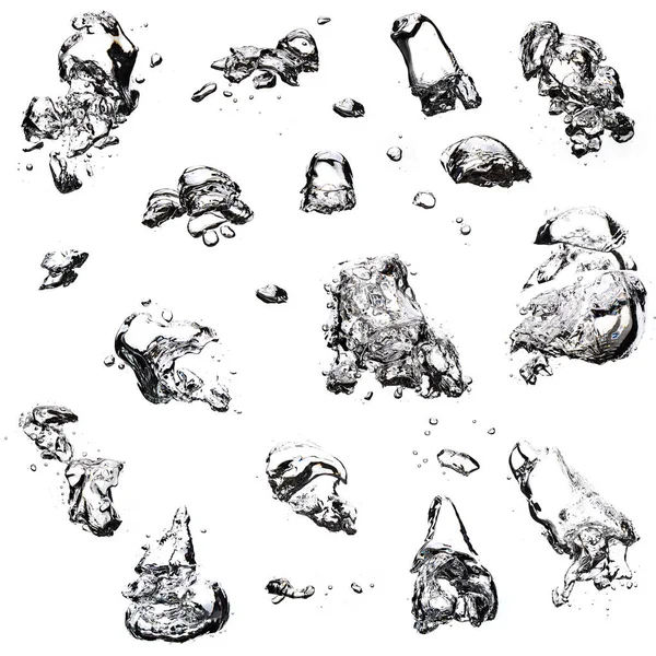 Δείγματα φυσαλίδων αέρα στο νερό, όπως μέδουσες σε λευκό φόντο. — Φωτογραφία Αρχείου