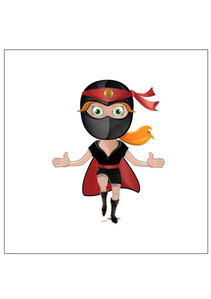 Ninja-Mädchen — Stockvektor