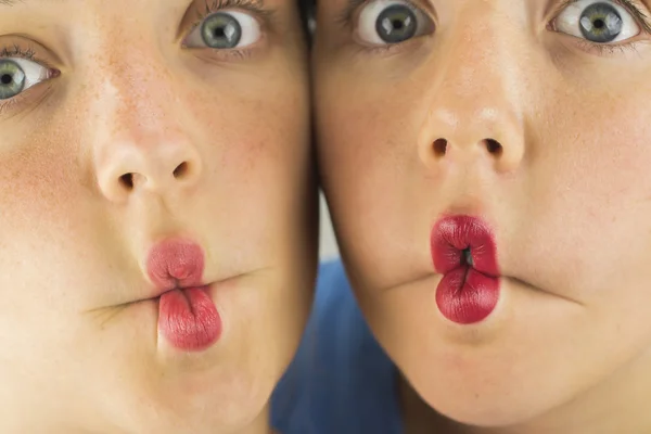Two Girls Doing Fishlips