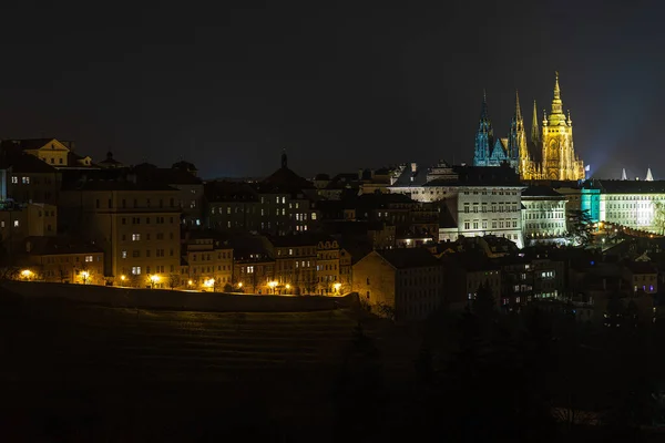 Pohled Světově Proslulý Pražský Hrad Kopce — Stock fotografie