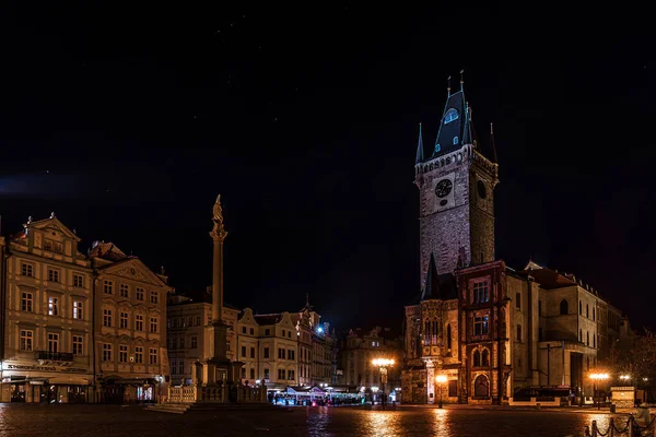 Famous Old Town Square Prague Night Stars — Stock Photo, Image